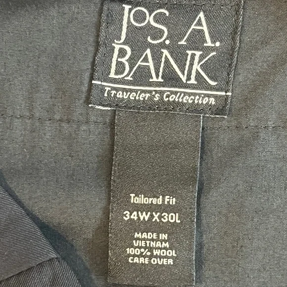 Jos. A. Bank 100% Wool Dress Pants 34W 30L Travelers Collection Tailored Fit - Picture 2 of 14